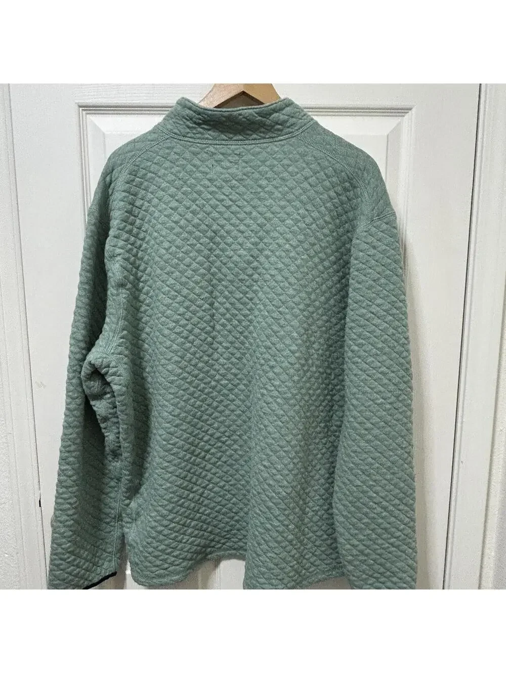 J.Crew Blue Quilted Authentic Fleece 1/4 Zip Pullover XXL
